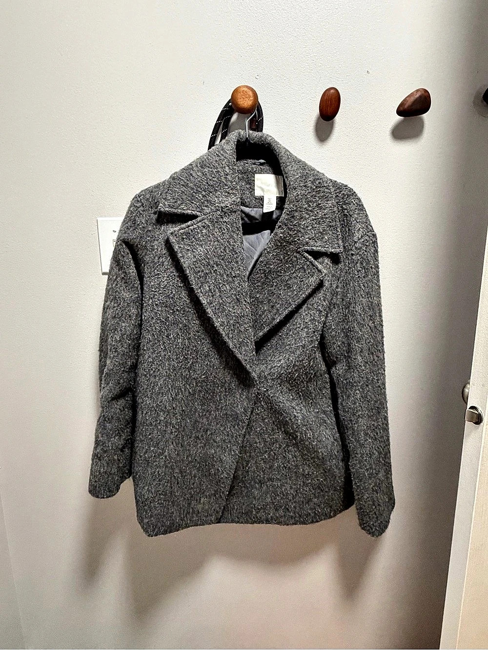 H&M Women's Gray Pea Coat Size XS Like New